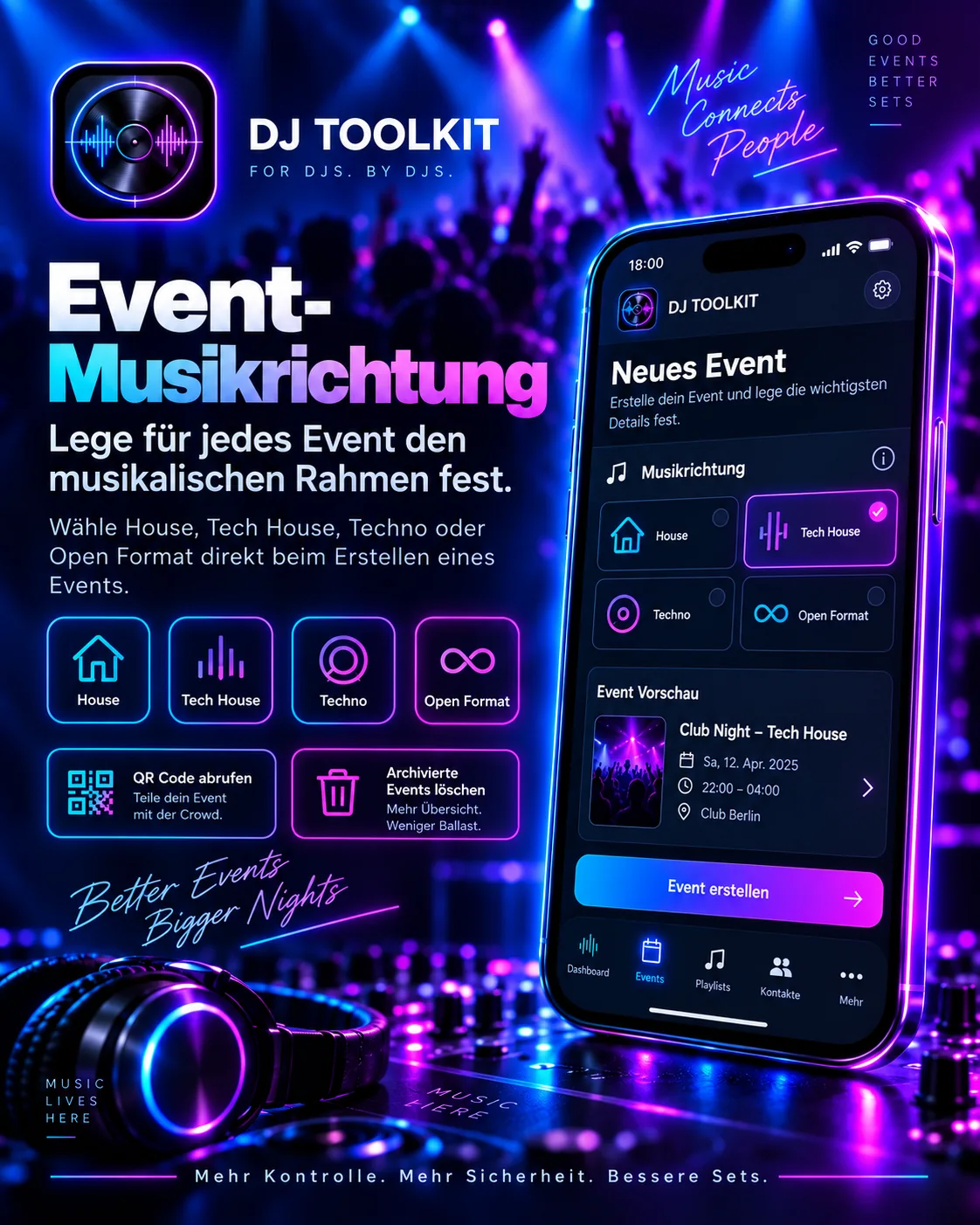 DJ Toolkit Event Musikrichtung auswählen