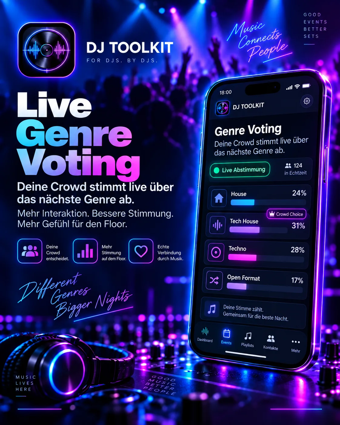 DJ Toolkit Live Genre Voting Beispiel